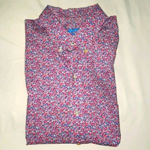 J. McLaughlin Modern Fit Long Sleeve Shirt Flowered (Size M)